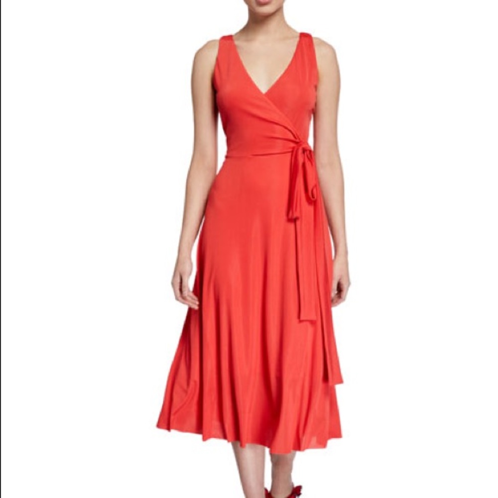Club Monaco Orange Faux Wrap Jadrien Knit Dress Size Large